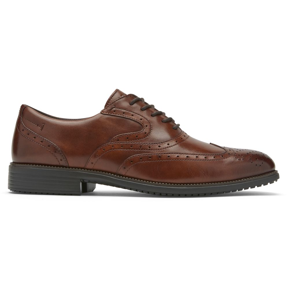 Scarpe Oxford Rockport Uomo - Total Motion Dressport Wingtip - Marroni - DQYPJAO-45